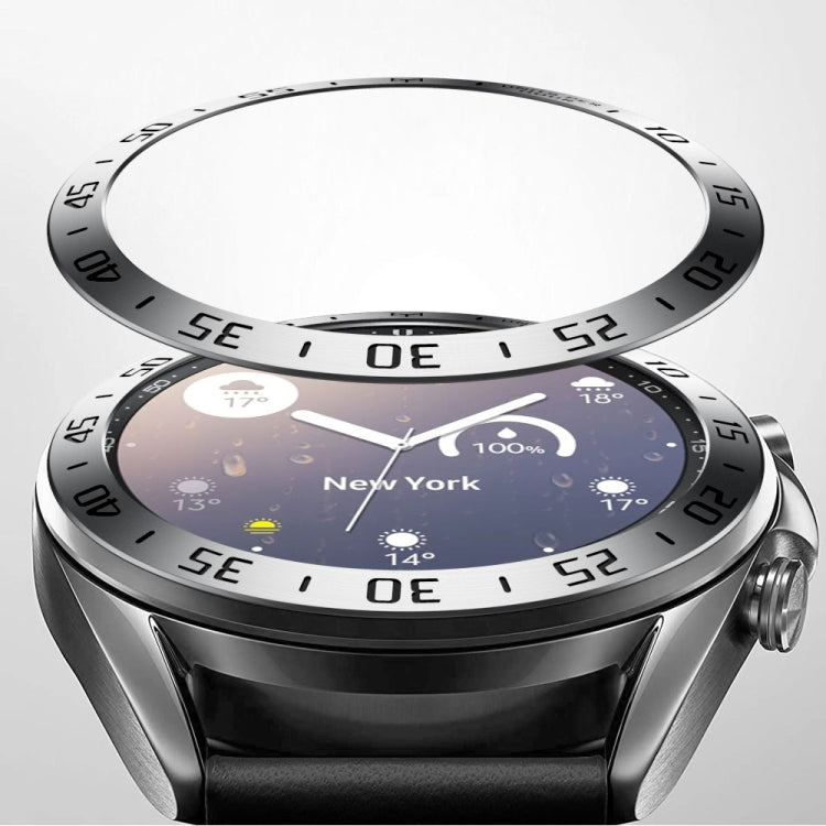 For Samsung Galaxy Watch 3 41mm Smart Watch Steel Bezel Ring, A Version(Silver Ring Black Letter) - Watch Cases by ENKAY