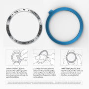 For Samsung Galaxy Watch 3 41mm Smart Watch Steel Bezel Ring, A Version(Silver Ring Black Letter) - Watch Cases by ENKAY