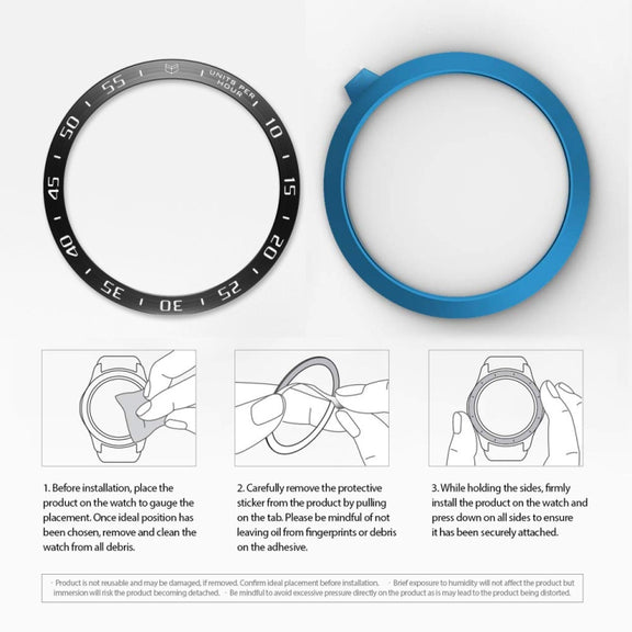 For Samsung Galaxy Watch 3 45mm Smart Watch Steel Bezel Ring, A Version(Black Ring White Letter) - Watch Cases by ENKAY