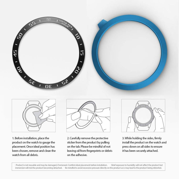 For Samsung Galaxy Watch 3 45mm Smart Watch Steel Bezel Ring, A Version(Black Ring White Letter) - Watch Cases by ENKAY