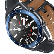 For Samsung Galaxy Watch 3 45mm Smart Watch Steel Bezel Ring, A Version(Blue Ring White Letter) - Watch Cases by ENKAY