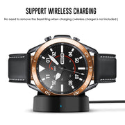 For Samsung Galaxy Watch 3 45mm Smart Watch Steel Bezel Ring, A Version(Rose Gold Ring White Letter) - Watch Cases by ENKAY