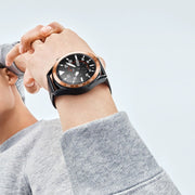 For Samsung Galaxy Watch 3 45mm Smart Watch Steel Bezel Ring, A Version(Rose Gold Ring White Letter) - Watch Cases by ENKAY