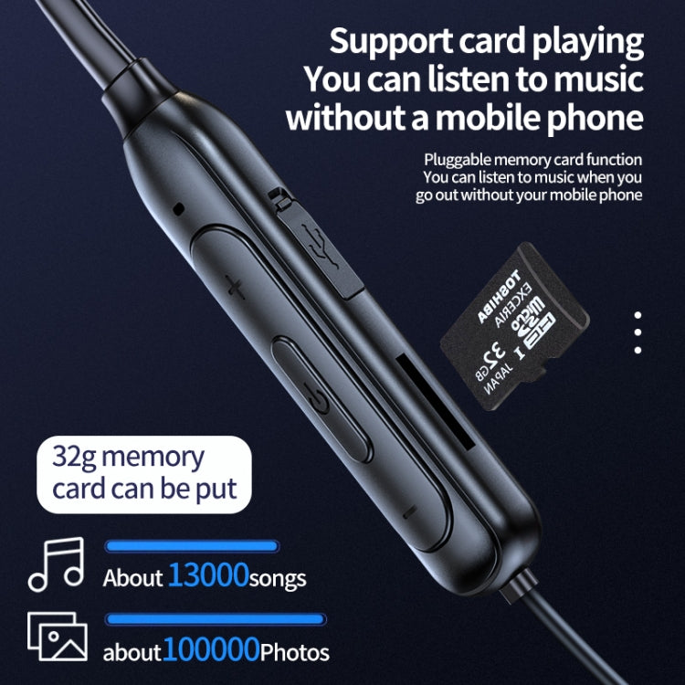 M60 8D Surround Sound Wireless Neck-mounted 5.1 Bluetooth Earphone Support TF Card MP3 Mode(Black) - Neck-mounted Earphone by PMC TechLife | Online Shopping South Africa | PMC TechLife