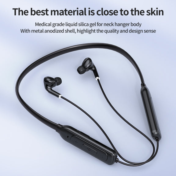 M60 8D Surround Sound Wireless Neck-mounted 5.1 Bluetooth Earphone Support TF Card MP3 Mode(Black)