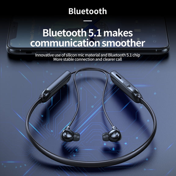 M60 8D Surround Sound Wireless Neck-mounted 5.1 Bluetooth Earphone Support TF Card MP3 Mode(Red)