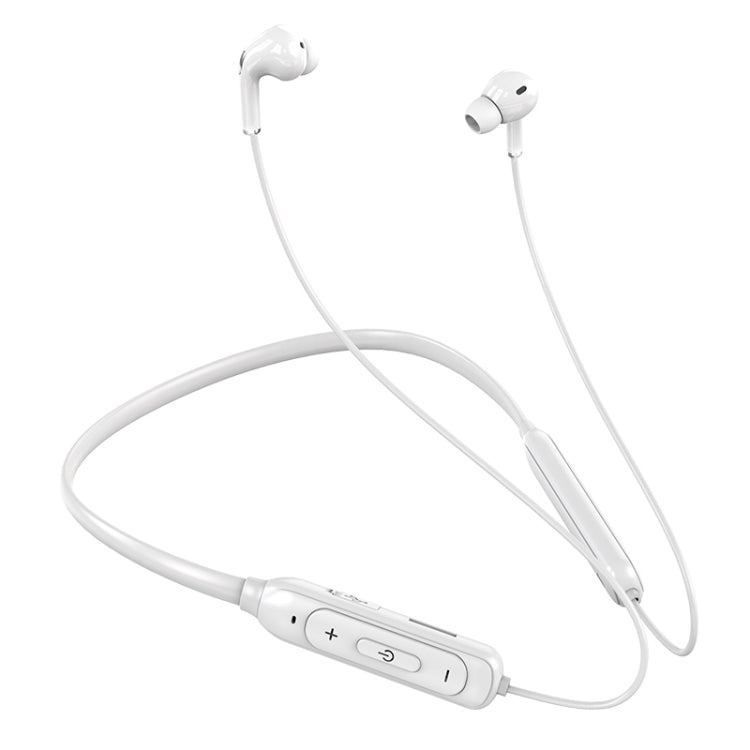 M60 8D Surround Sound Wireless Neck-mounted 5.1 Bluetooth Earphone Support TF Card MP3 Mode(White) - Neck-mounted Earphone by PMC TechLife | Online Shopping South Africa | PMC TechLife