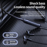 M60 8D Surround Sound Wireless Neck-mounted 5.1 Bluetooth Earphone Support TF Card MP3 Mode(White)