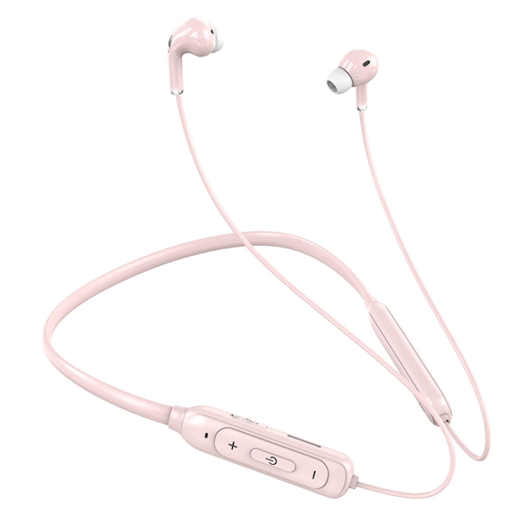 M60 8D Surround Sound Wireless Neck-mounted 5.1 Bluetooth Earphone Support TF Card MP3 Mode(Pink) - Neck-mounted Earphone by PMC TechLife | Online Shopping South Africa | PMC TechLife