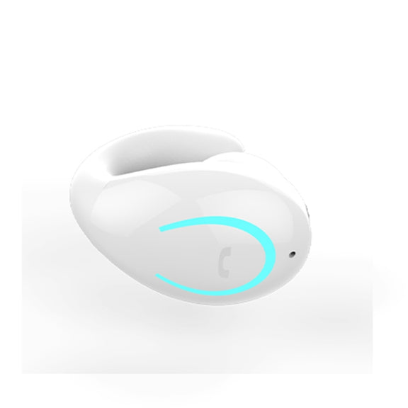 YX08 Ultra-light Ear-hook Wireless V5.0 Bluetooth Earphones Ear Clip Stereo Bluetooth Headset with Mic(White)