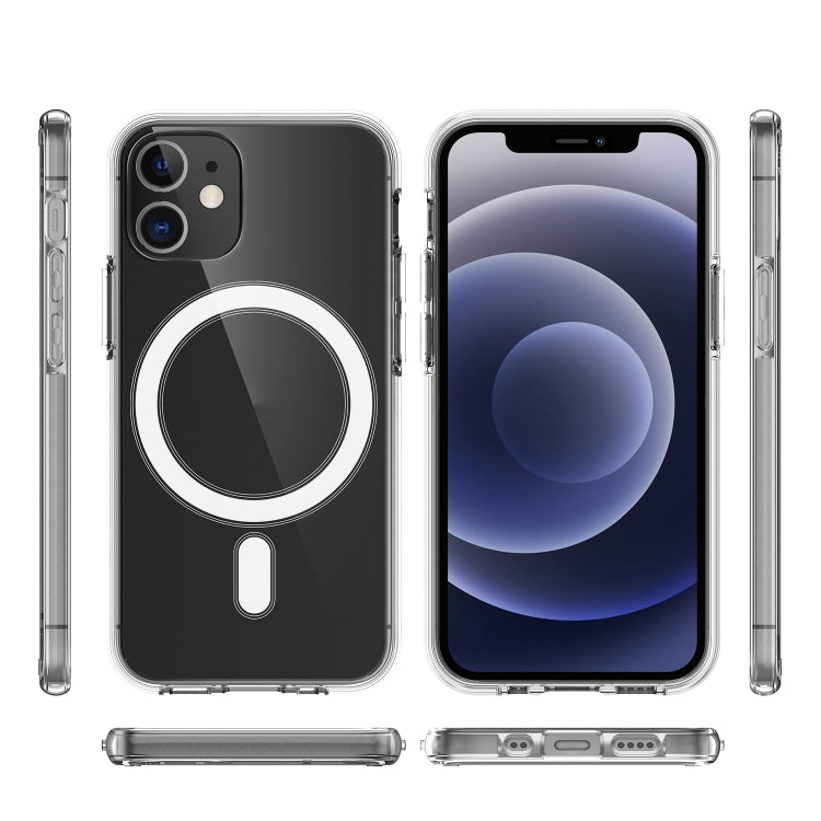 For iPhone 12 / 12 Pro Magsafe Case Simple Magnetic Ring All-inclusive Clear Crystal Acrylic PC +TPU Shockproof Case(Transparent)