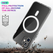 For iPhone 12 / 12 Pro Magsafe Case Simple Magnetic Ring All-inclusive Clear Crystal Acrylic PC +TPU Shockproof Case(Transparent)
