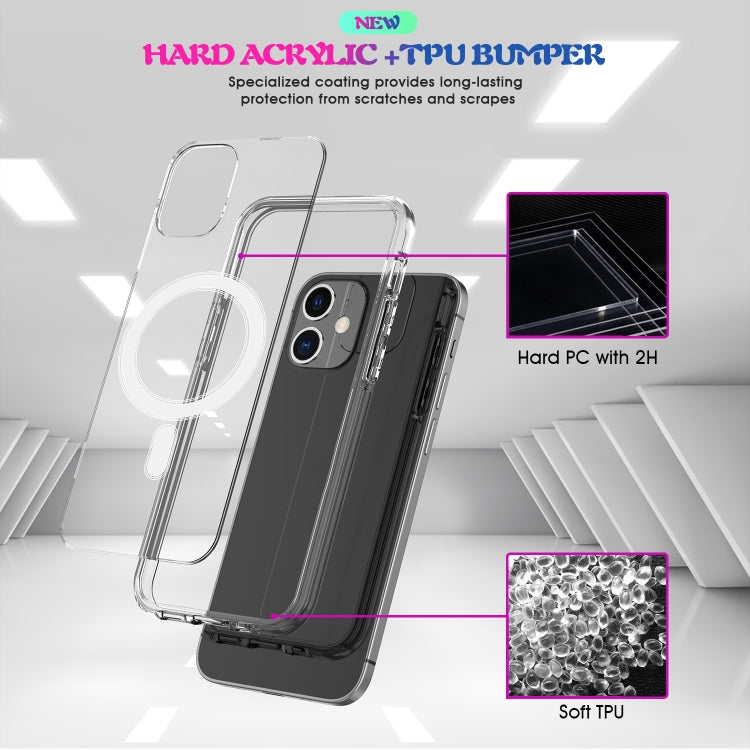 For iPhone 12 / 12 Pro Magsafe Case Simple Magnetic Ring All-inclusive Clear Crystal Acrylic PC +TPU Shockproof Case(Transparent) - free shipping - PMC TechLife - Order now!