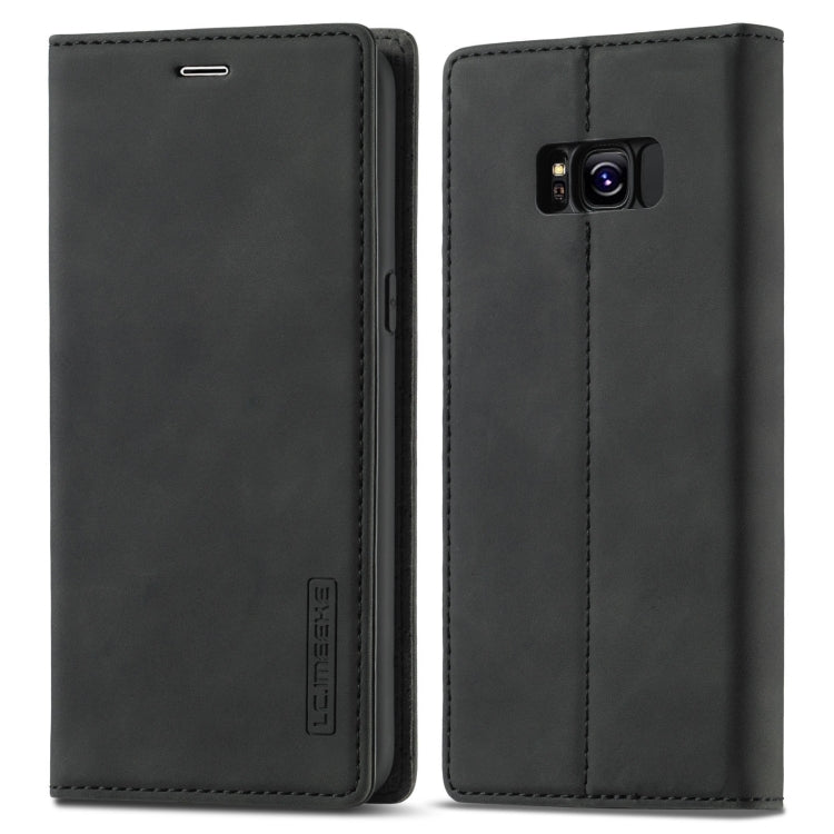For Samsung Galaxy S8 LC.IMEEKE Strong Magnetism Ultra-thin Horizontal Flip Shockproof Matte TPU + PU Leather Case with Holder & Card Slots & Wallet(Black) - Galaxy Phone Cases by LC.IMEEKE | Online Shopping South Africa | PMC TechLife | Buy Now Pay Later Mobicred
