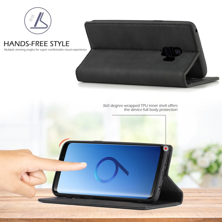 For Samsung Galaxy S9 LC.IMEEKE Strong Magnetism Ultra-thin Horizontal Flip Shockproof Matte TPU + PU Leather Case with Holder & Card Slots & Wallet(Black) - free shipping - PMC TechLife - Order now!