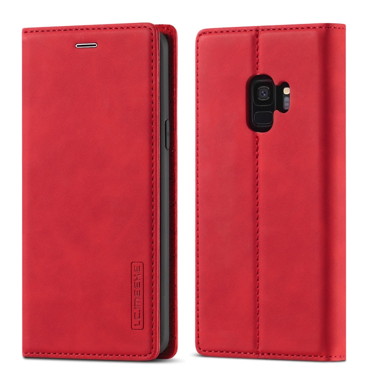 For Samsung Galaxy S9+ LC.IMEEKE Strong Magnetism Ultra-thin Horizontal Flip Shockproof Matte TPU + PU Leather Case with Holder & Card Slots & Wallet(Red) - free shipping - PMC TechLife - Order now!