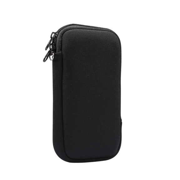 Universal Elasticity Zipper Protective Case Storage Bag with Lanyard For 6.7-6.9 inch Smart Phones(Black)