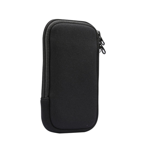 Universal Elasticity Zipper Protective Case Storage Bag with Lanyard For 6.7-6.9 inch Smart Phones(Black)