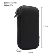 Universal Elasticity Zipper Protective Case Storage Bag with Lanyard For 6.7-6.9 inch Smart Phones(Black)