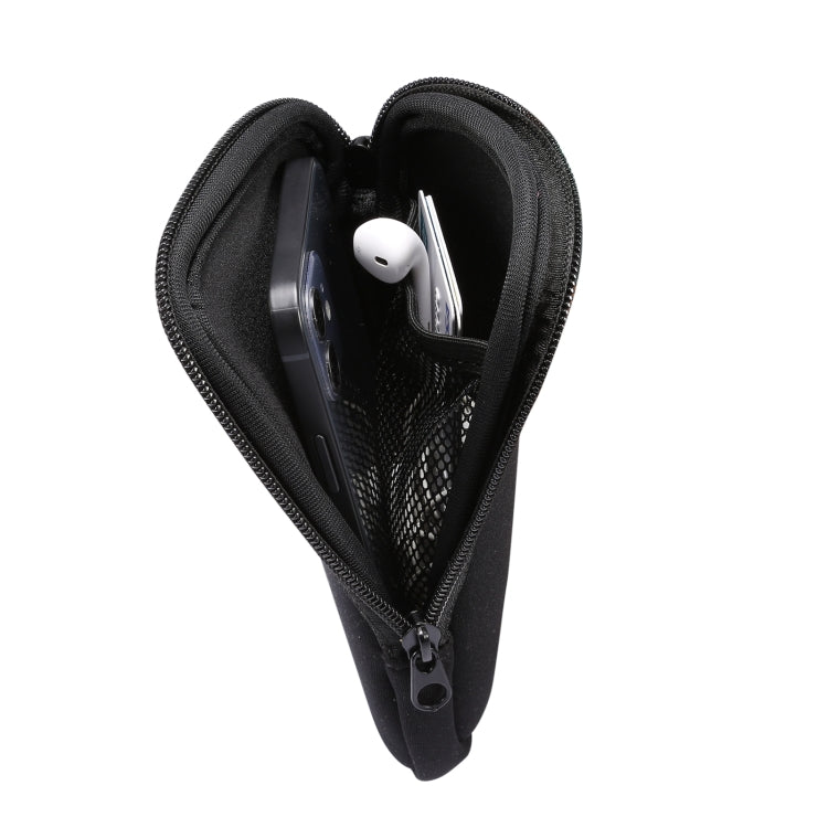 Universal Elasticity Zipper Protective Case Storage Bag with Lanyard For 6.7-6.9 inch Smart Phones(Black)
