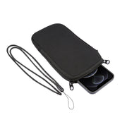 Universal Elasticity Zipper Protective Case Storage Bag with Lanyard For 6.7-6.9 inch Smart Phones(Black)