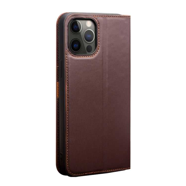 For iPhone 12 Pro Max QIALINO Business Horizontal Flip Leather Case with Holder & Card Slots & Wallet(Brown) - free shipping - PMC TechLife - Order now!