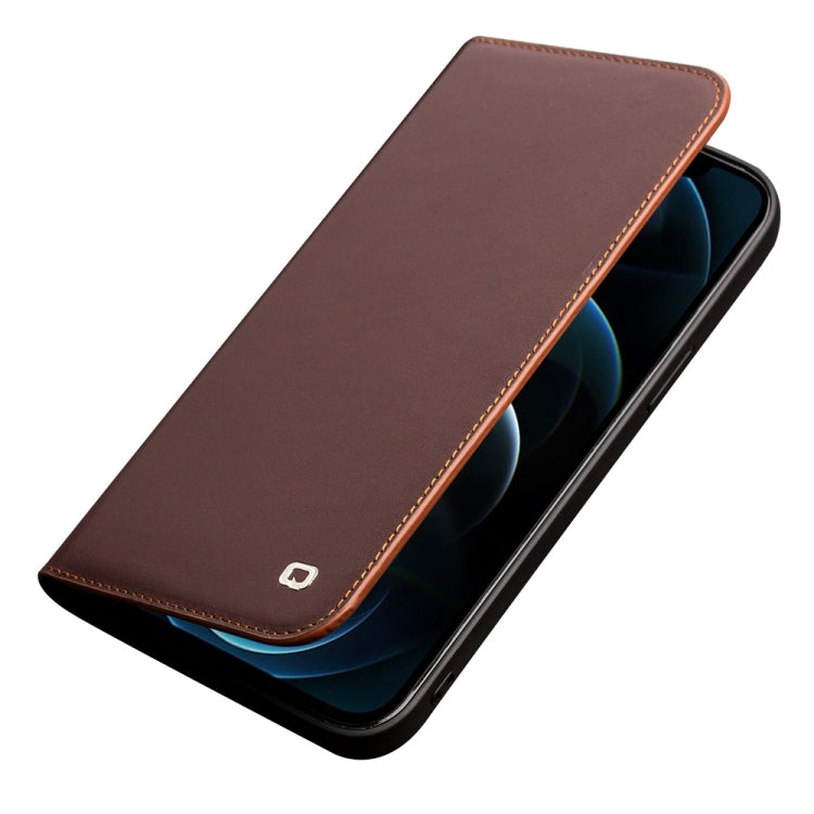 For iPhone 12 Pro Max QIALINO Business Horizontal Flip Leather Case with Holder & Card Slots & Wallet(Brown) - free shipping - PMC TechLife - Order now!