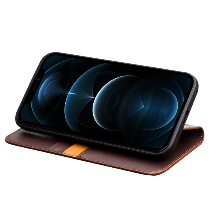 For iPhone 12 Pro Max QIALINO Business Horizontal Flip Leather Case with Holder & Card Slots & Wallet(Brown) - free shipping - PMC TechLife - Order now!