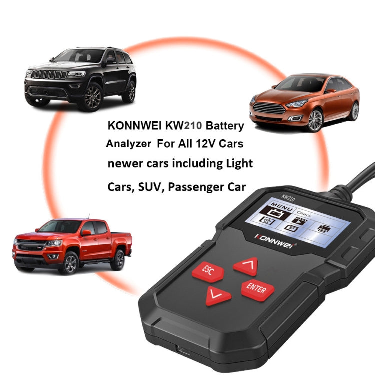 KONNWEI KW210 Car Battery Test Battery Capacity Resistance Battery Detector - Code Readers & Scan Tools by KONNWEI | Online Shopping South Africa | PMC TechLife | Buy Now Pay Later Mobicred