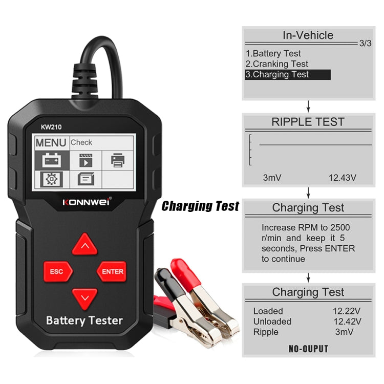 KONNWEI KW210 Car Battery Test Battery Capacity Resistance Battery Detector - Code Readers & Scan Tools by KONNWEI | Online Shopping South Africa | PMC TechLife | Buy Now Pay Later Mobicred