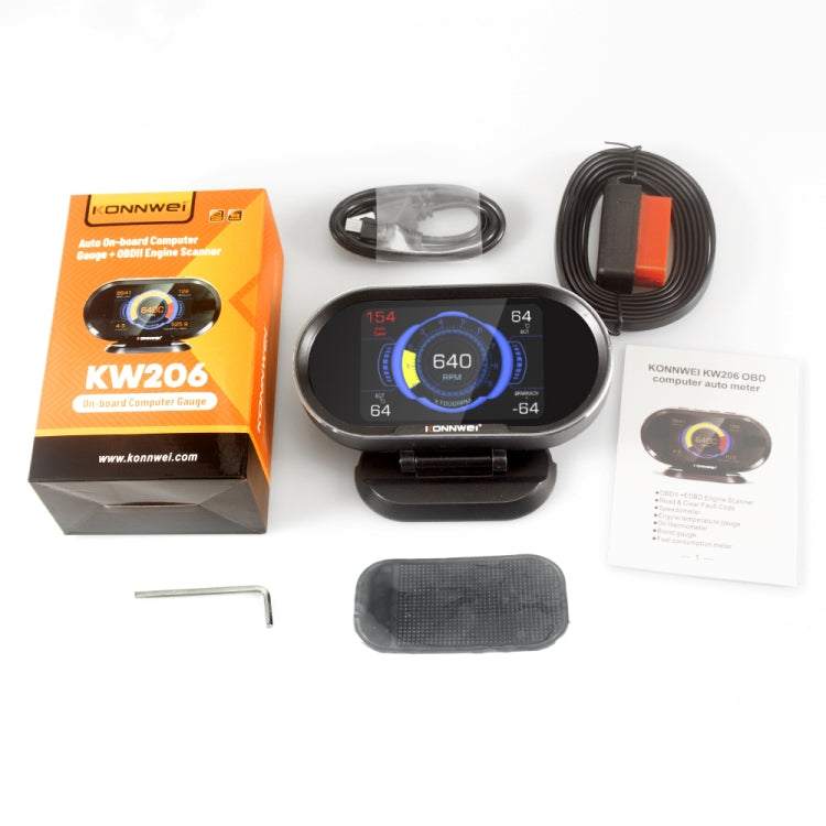 KONNWEI KW206 2 in 1 OBDII / EOBD12V Car Fault Scanner + 3.5 inch LCD Monitor - free shipping - PMC Jewellery - Order now!