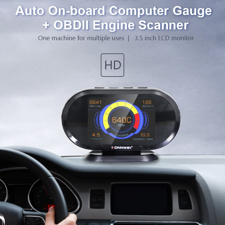 KONNWEI KW206 2 in 1 OBDII / EOBD12V Car Fault Scanner + 3.5 inch LCD Monitor - free shipping - PMC Jewellery - Order now!