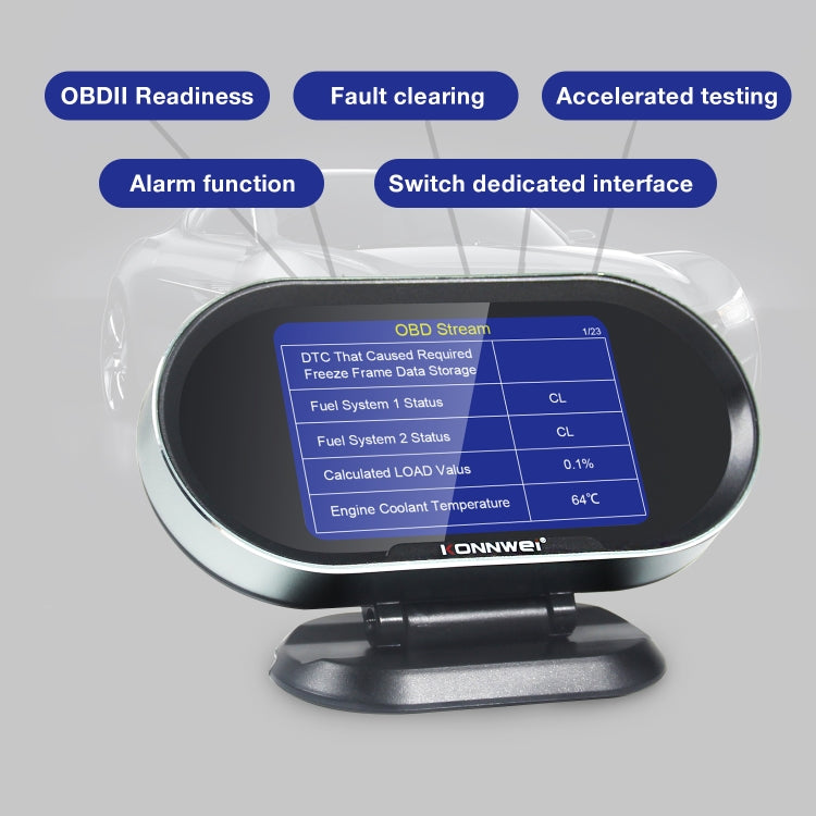 KONNWEI KW206 2 in 1 OBDII / EOBD12V Car Fault Scanner + 3.5 inch LCD Monitor - free shipping - PMC Jewellery - Order now!