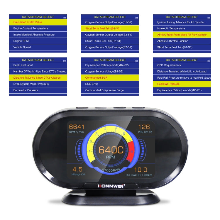 KONNWEI KW206 2 in 1 OBDII / EOBD12V Car Fault Scanner + 3.5 inch LCD Monitor - free shipping - PMC Jewellery - Order now!