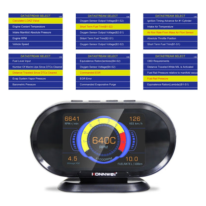 KONNWEI KW206 2 in 1 OBDII / EOBD12V Car Fault Scanner + 3.5 inch LCD Monitor - free shipping - PMC Jewellery - Order now!