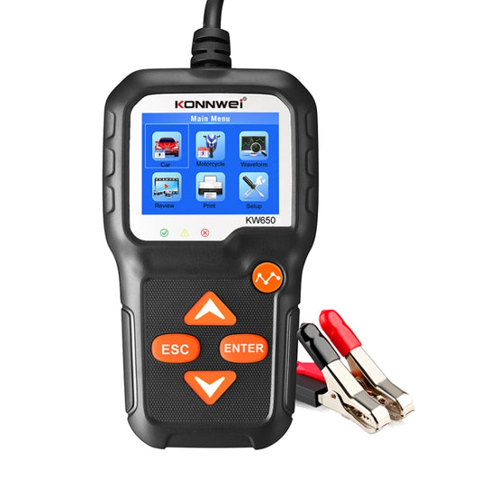 KONNWEI KW650 6V- 12V Car Motorcycle Battery Lawn Mower Detector with 2.4 inch Color Display & Waveform Graph - free shipping - PMC Jewellery - Order now!