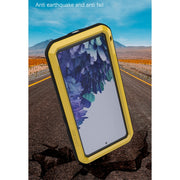 For Samsung Galaxy S20 FE LOVE MEI Metal Shockproof Water-resistant Dustproof Protective Case with Glass(Yellow)