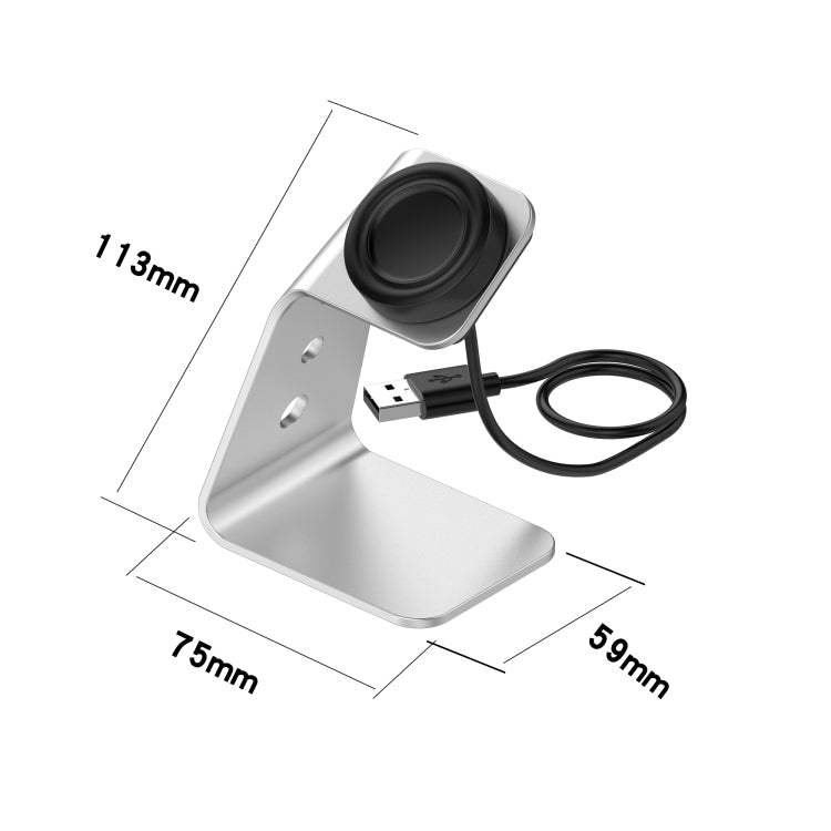 For Samsung R500 / Galaxy Watch 3 Universal Aluminum Alloy Magnetic Charger Holder with Chip Protection, Support Fast Charging(Silver) - Charger by PMC Jewellery | Online Shopping South Africa | PMC Jewellery | Buy Now Pay Later Mobicred