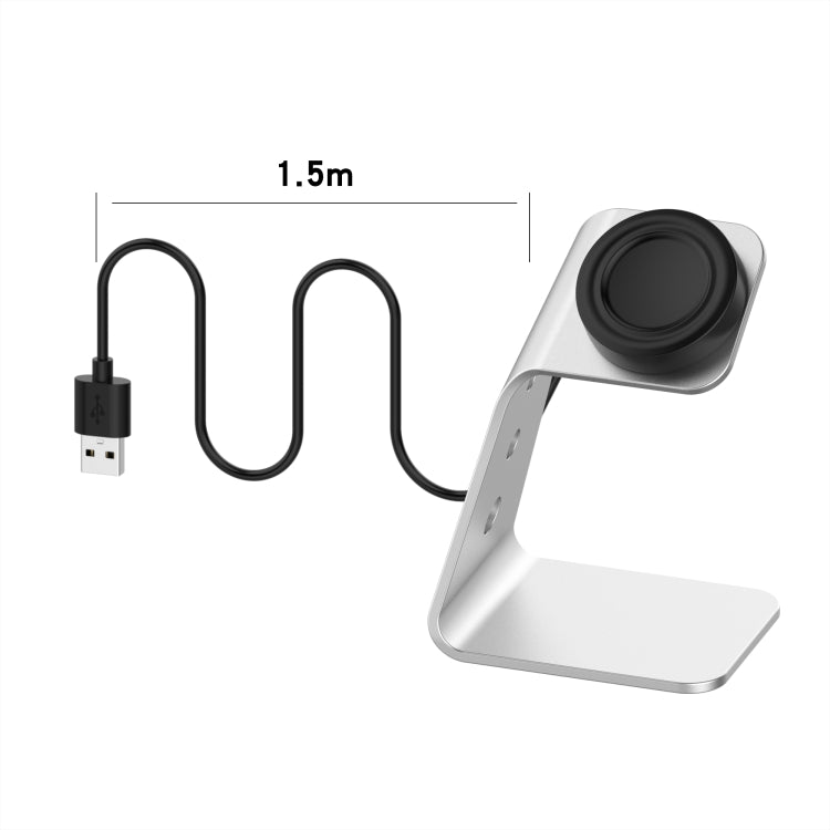 For Samsung R500 / Galaxy Watch 3 Universal Aluminum Alloy Magnetic Charger Holder with Chip Protection, Support Fast Charging(Silver) - Charger by PMC Jewellery | Online Shopping South Africa | PMC Jewellery | Buy Now Pay Later Mobicred