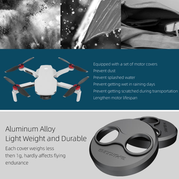 Sunnylife Dust-proof Water-resistant Aluminum Alloy Motor Cover for DJI Mini 3 Pro/Mavic Mini/Mini SE(Red)