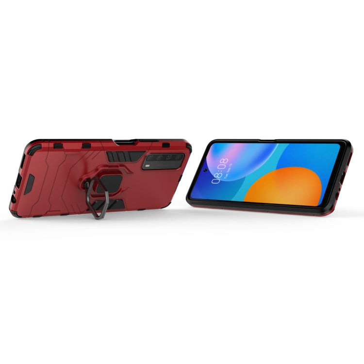 For Huawei P Smart (2021) PC + TPU Shockproof Protective Case with Magnetic Ring Holder(Red) - free shipping - PMC TechLife - Order now!