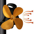 YL-105 4-Blade Aluminum Heat Powered Fireplace Stove Fan(Gold) - free shipping - PMC TechLife - Order now!