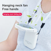 F20 Electroplating Handheld Fan Portable Desktop Folding Mute USB Hanging Neck Fan (Pink)