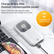 F20 Electroplating Handheld Fan Portable Desktop Folding Mute USB Hanging Neck Fan (Pink)