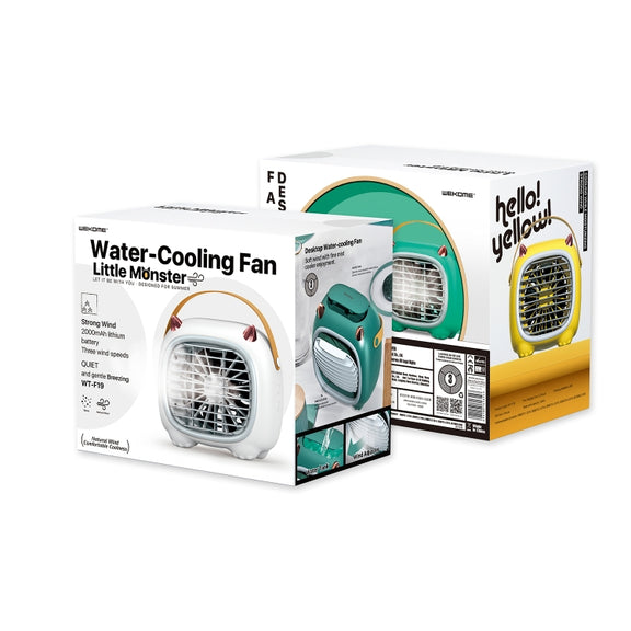 WK WT-F19 Little Monster Water Cooling Fan Desktop Fan (White)