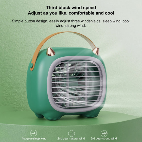WK WT-F19 Little Monster Water Cooling Fan Desktop Fan (White)