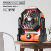 X3 Outdoor Portable Fan USB Charging Air Cooling Fan with LED Night Lamp (Green)