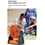 X3 Outdoor Portable Fan USB Charging Air Cooling Fan with LED Night Lamp (Green)