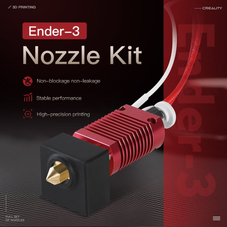 Creality 24V 40W Extruder Nozzle Hot End Kit with Temperature Thermistor & Heating Tube for Ender-3 3D Printer - free shipping - PMC Jewellery - Order now!