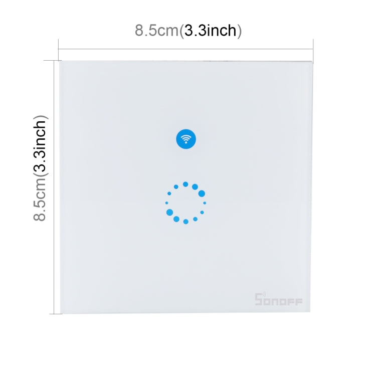 Sonoff  Touch 86mm 1 Gang Tempered Glass Panel Wall Switch Smart Home Light Touch Switch, Compatible with Alexa and Google Home, AC 90V-250V 400W 2A - Smart Socket by PMC TechLife | Online Shopping South Africa | PMC TechLife